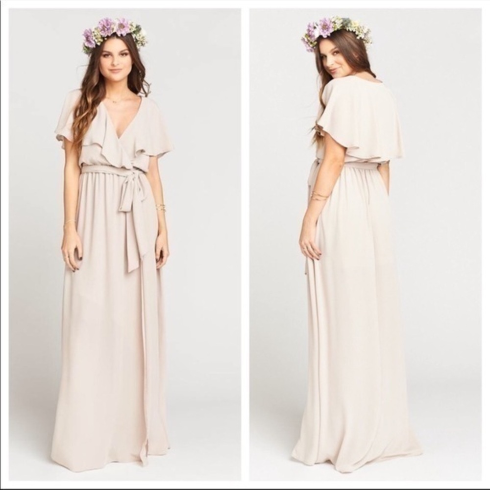 Show Me Your Mumu Audrey Maxi Dress Nude Medium Wedding Bridesmaid